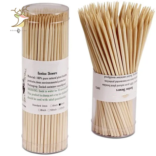 Natural Wholesale Food Grade Disposable Kebab Bamboo Sticks Custom BBQ Skeweres