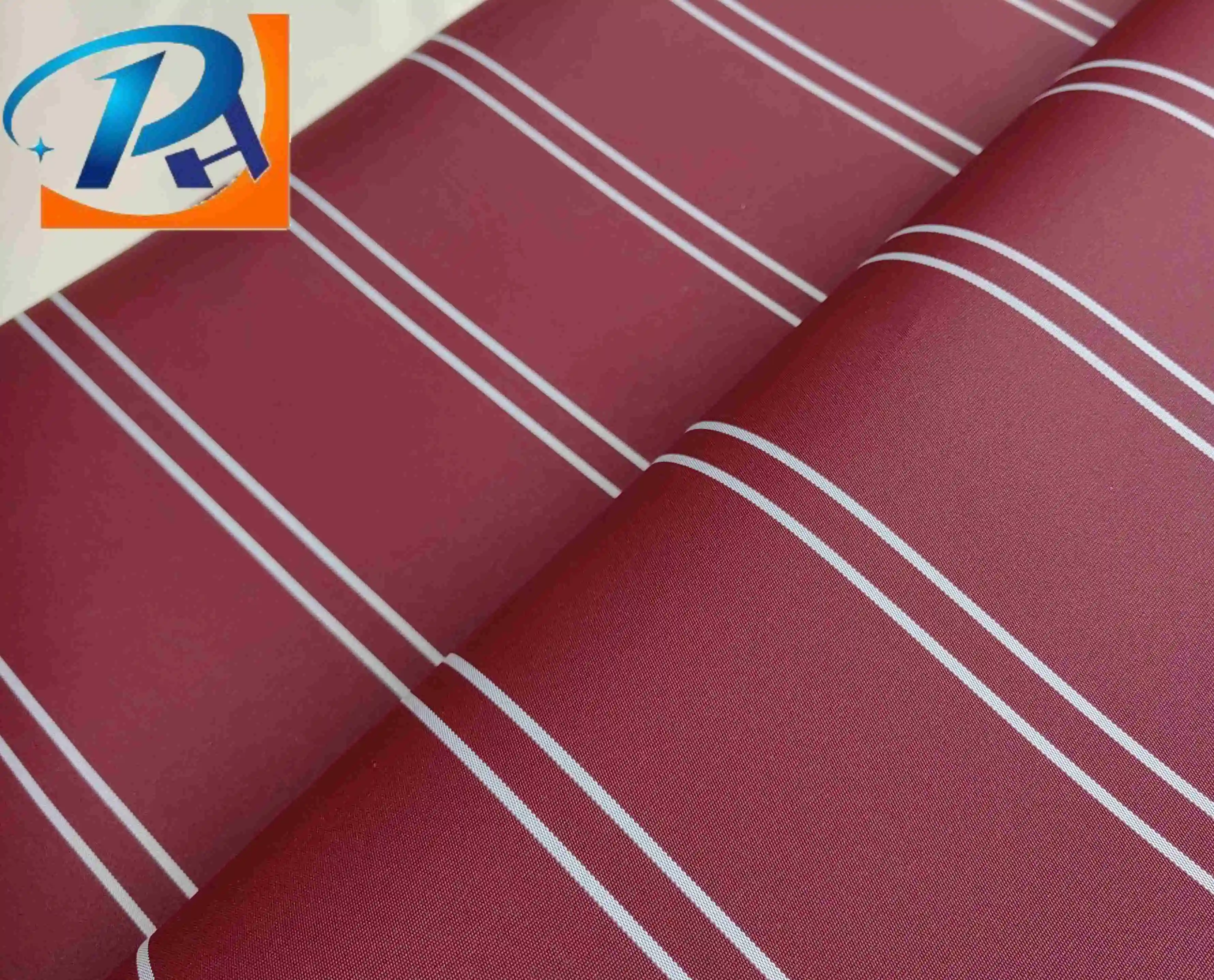 In stock stripe plain polyester fabric outdoor functional fabric for garden sandbeach awning