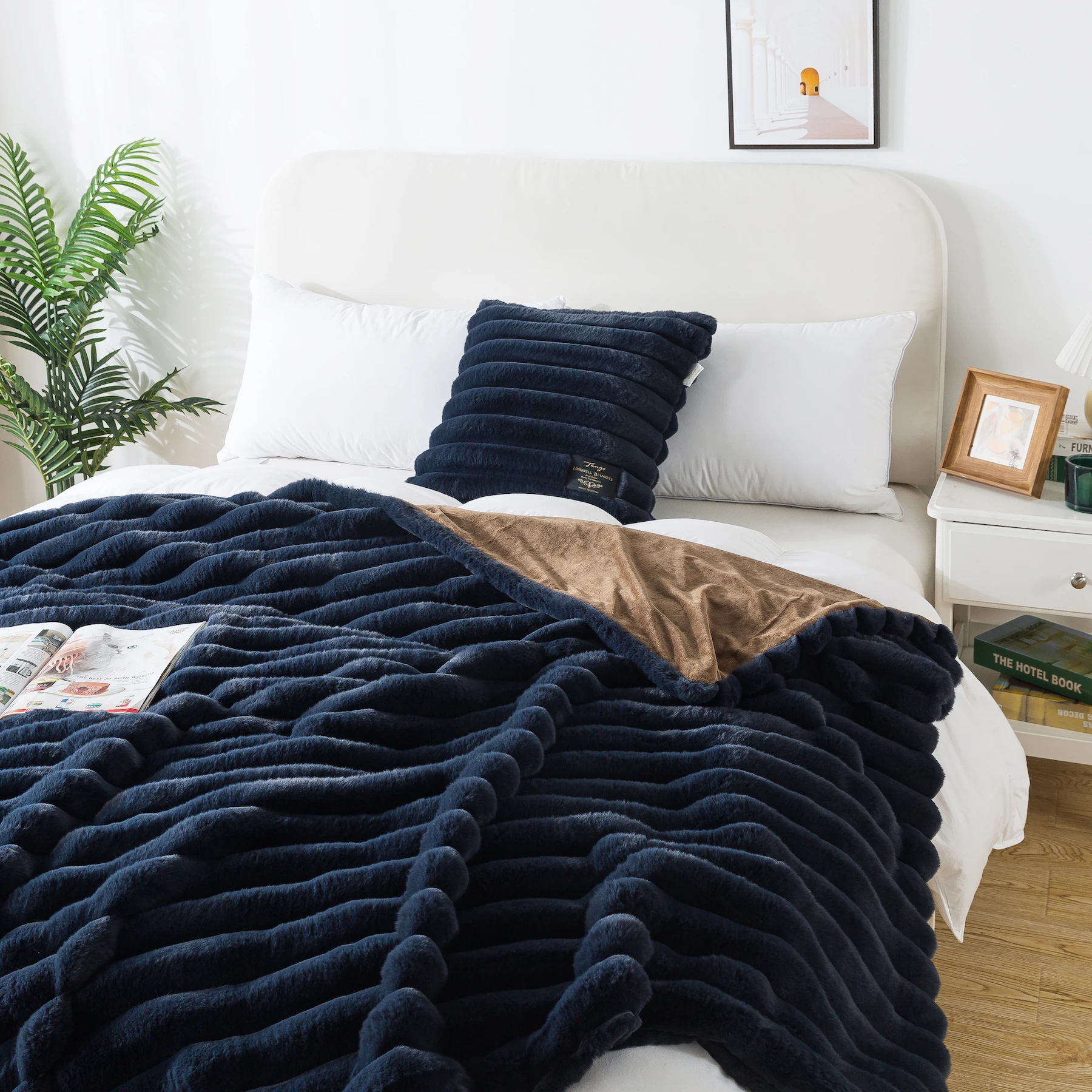 100% одеяло из искусственного меха кролика полиэстера с супермягкой бархатной подкладкой Двухслойное норки