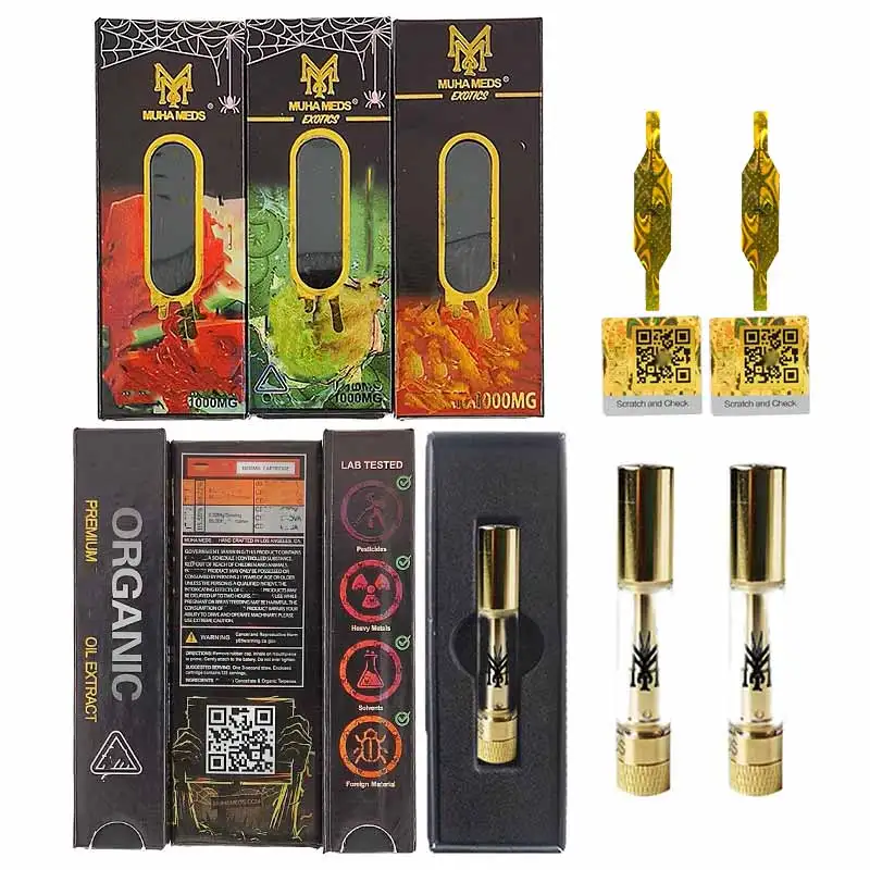 Highly Quality Muha Med Vape Cartridges Carts Empty 0.8ml 1ml Ceramic Glass Muha Med Vape Carts