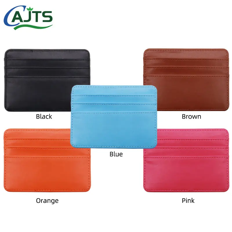 Factory Wholesale Supplier Diy Colour Credit Wallet Sublimation Leather Card Holder & Note Holder