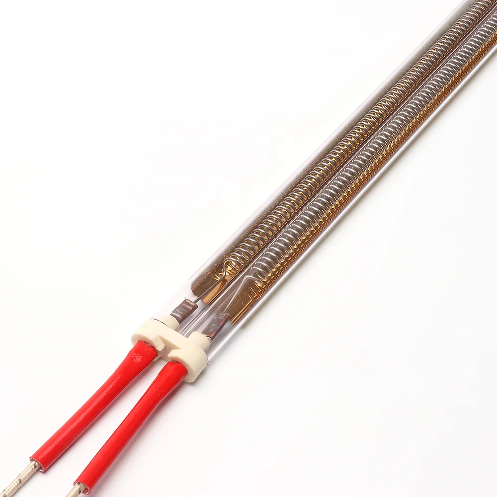 1.5KW 1480MM 220V Halogen Bulb Lamp Twin Tube Half Gold Coating Infrared Heating Lamp