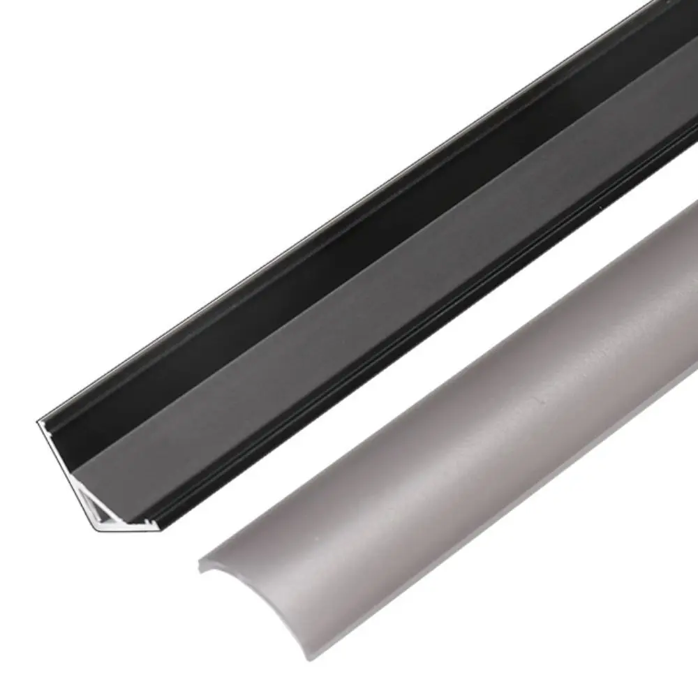 16mm * 16mm Black Modern Angled Linear Light Aluminium Kit Lightweight and Durable Enhancing the art utility interior lighting