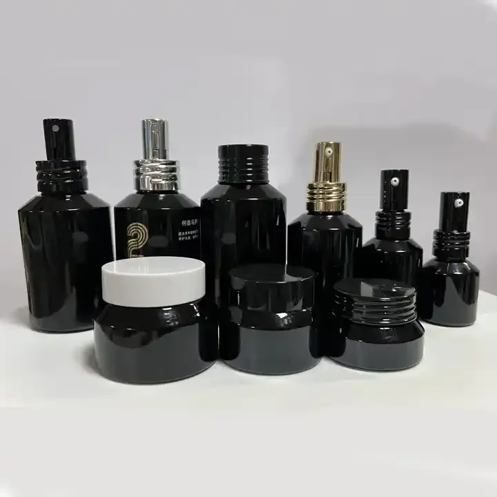 Slant Shoulder 15ml 30ml 60ml 100ml 120ml Frosted Black With Aluminum Fine Mist Spray Cap Glass Bottle Atomizer For Perfume