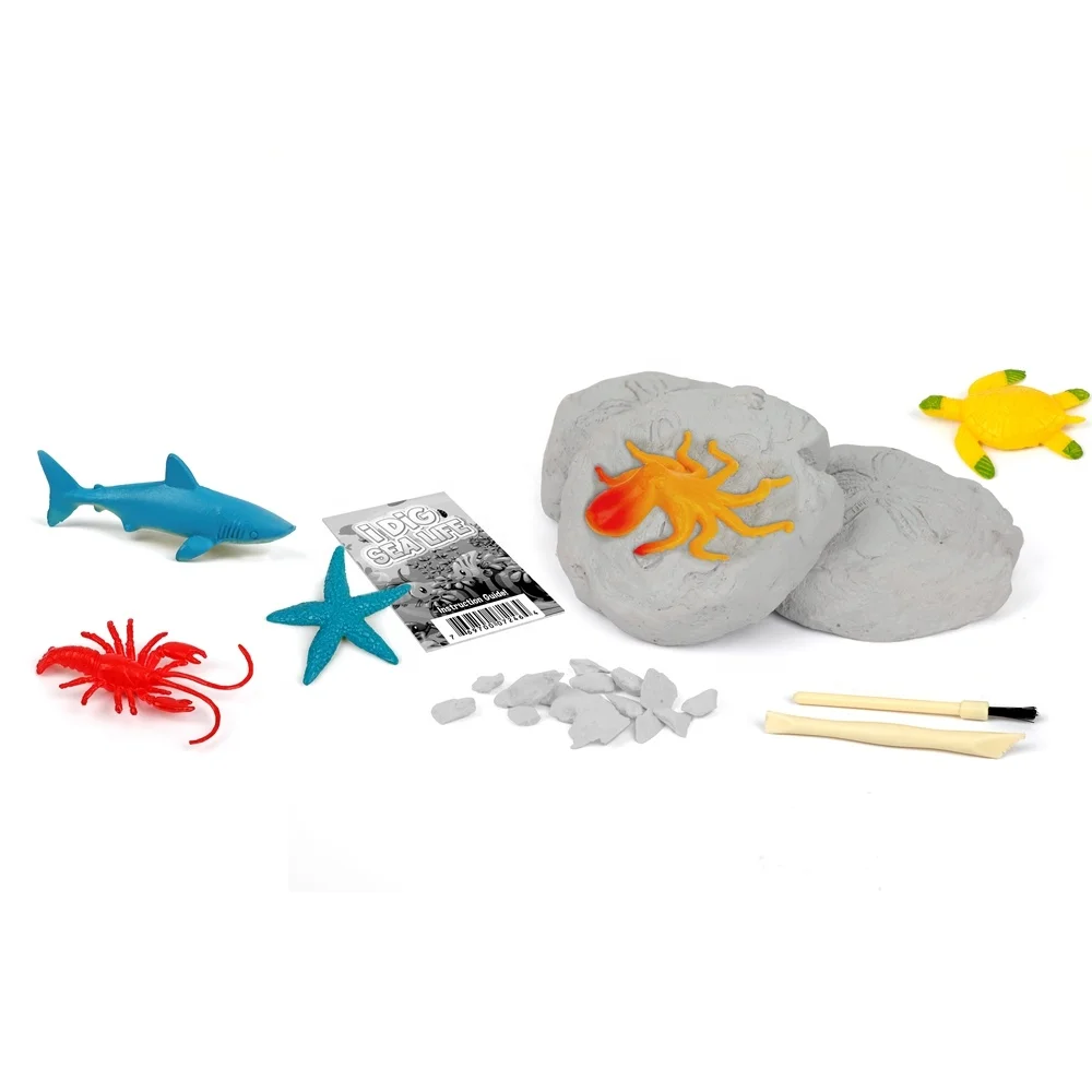 Educational Toys Funny Designs Safety Colorful Dig It Out Mini Plastic Sea Life Excavation eggs Kit Toy for Kids