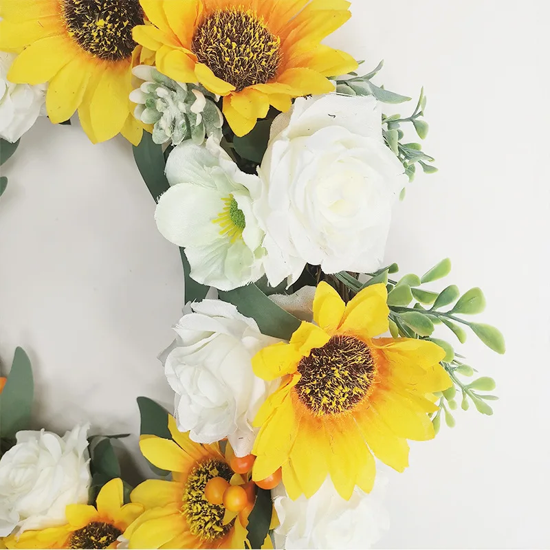 Artificial Wreath Maple Leaf Front Door Garland Rattan Material Party Supplies