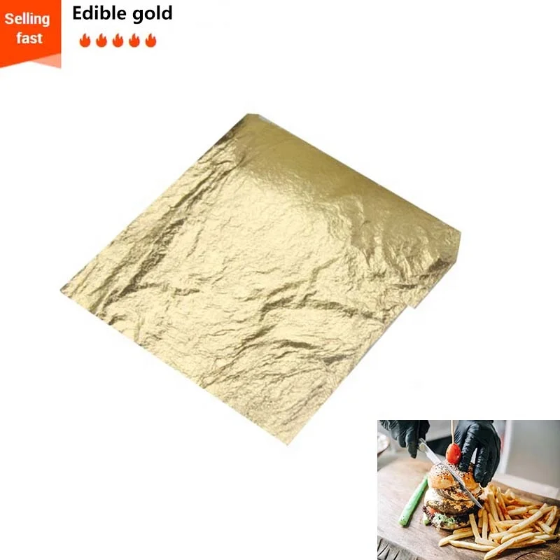 9.33*9.33 cm Pure Silver Leaf Foil 4.33*4.33cm Transfer gold leaves Edible Gold Leaf Sheets Paint