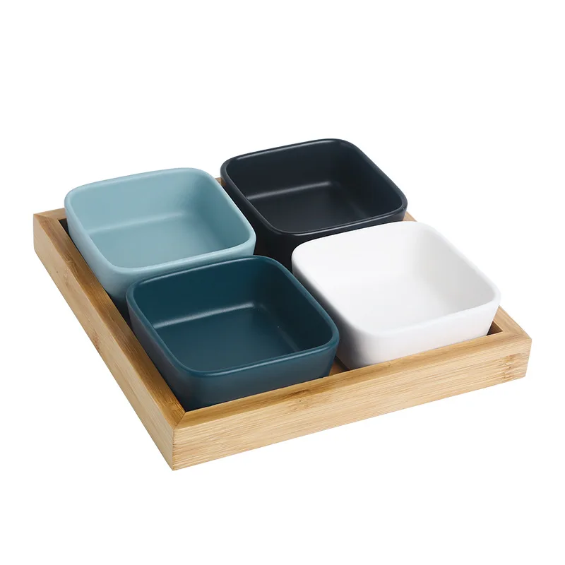 
Whole Sale Fashionable Ceramic Dry Fruit Tray Snack Tray Food Serving Tray With Compartments 