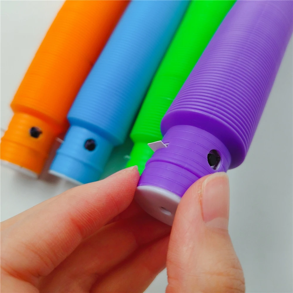 2023 Newest Release LED Sensory Pop Led Tube Light Up Pop Tubes Fidget Sensory Toys Glow in Dark Party Supplies Led Pop Tubes