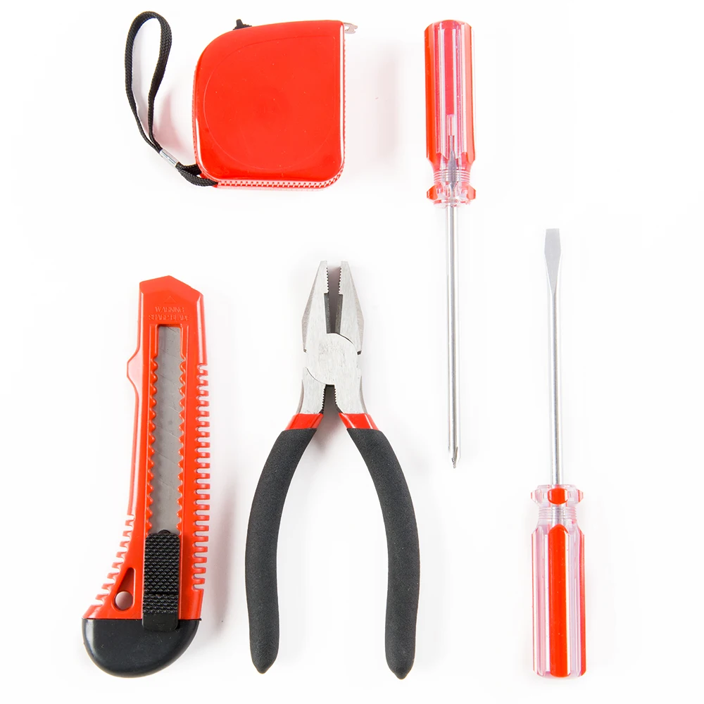 5pcs combination plier screwdriver knife measuring tape household mini hand tools set