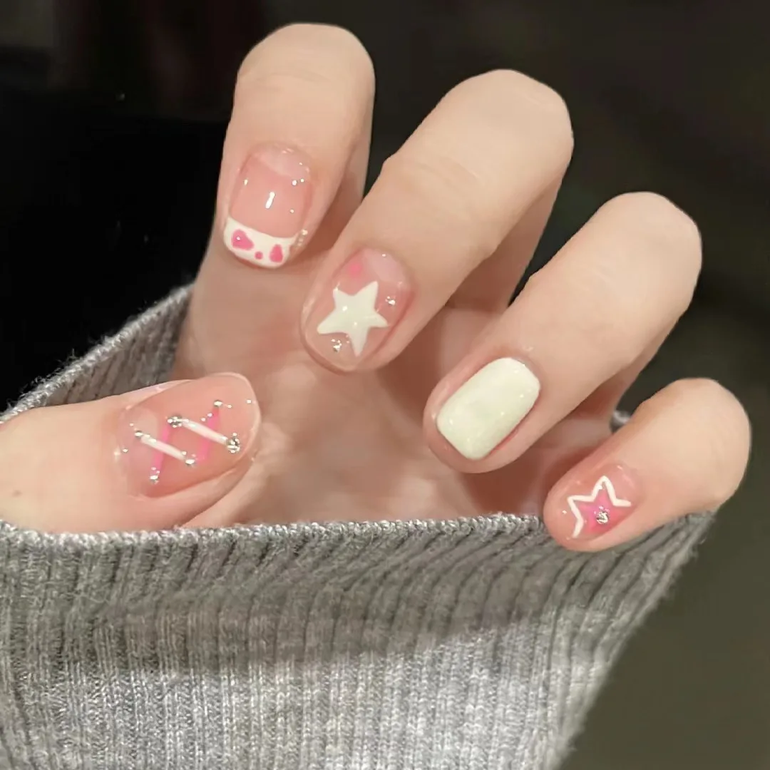 Wholesale Vendor Long Press On Nails 24 Piece False Artificial Fingernail Acrylic Private Label  Nails With Glue