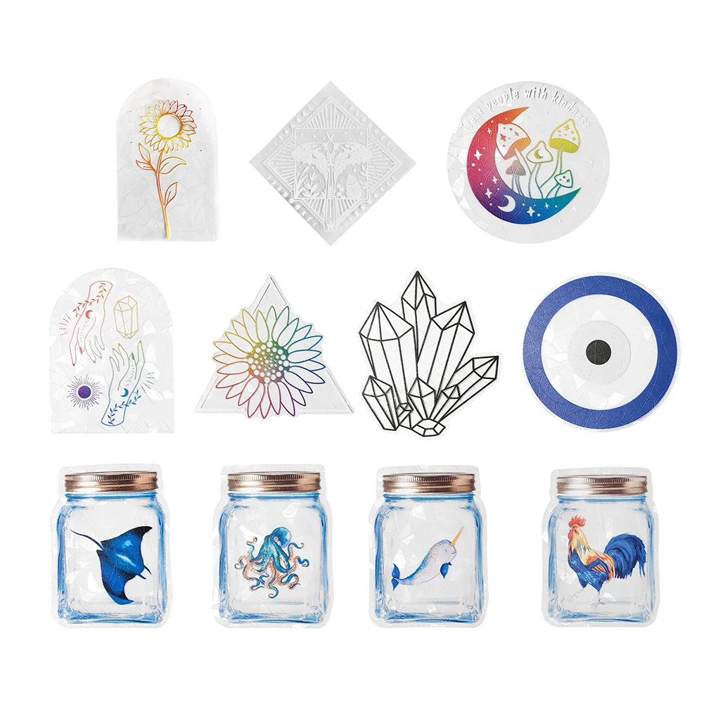 3D Rainbow Window Stickers Star Home Decor Rainbow Maker DIY Glass Wall Decals For Car Window Decor Rainbow Prisms Sticker