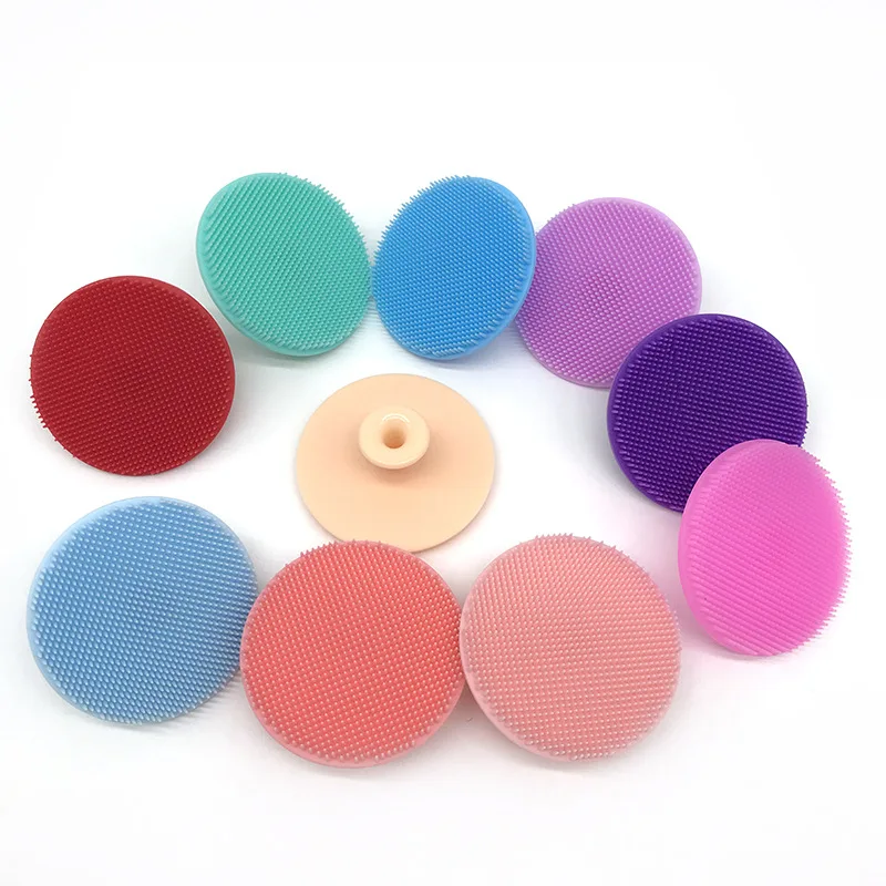 Wholesale Round Silicone Face Scrubber Exfoliator Reusable Face Wash Brushes Soft Facial Cleansing Brush