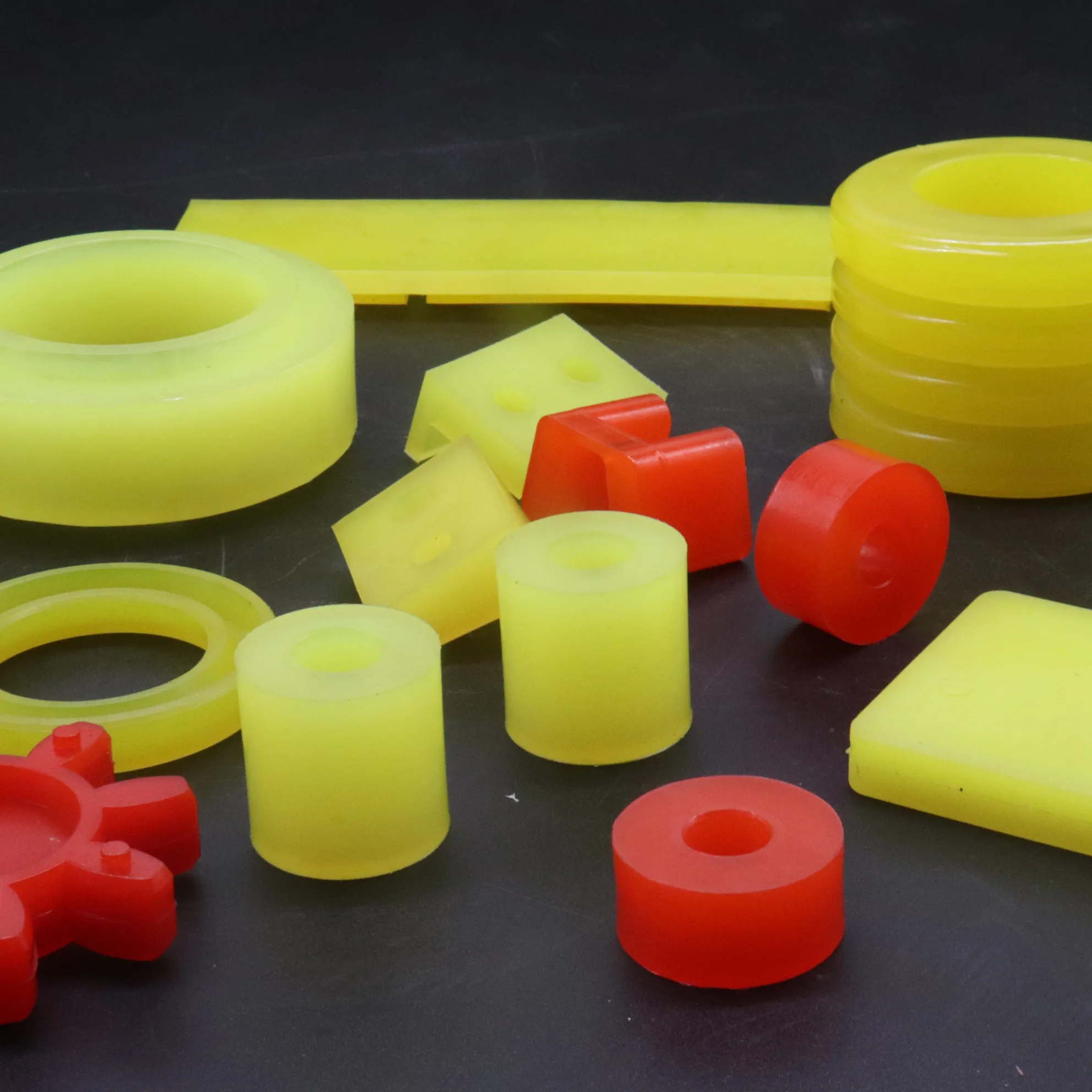 Plastic manufacturer mold customization 70A-90A shore yellow wear-resistant polyurethane bushing PU parts