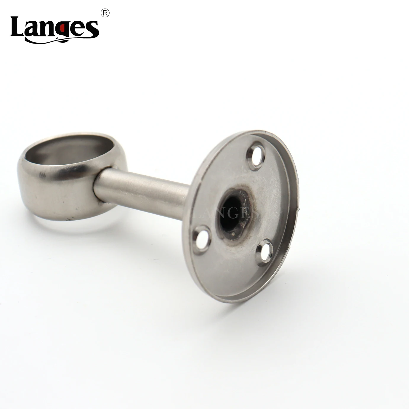 Stainless Steel Hollow Ceiling Mount Balcony Shower Curtain Closet Rod Holder Flange