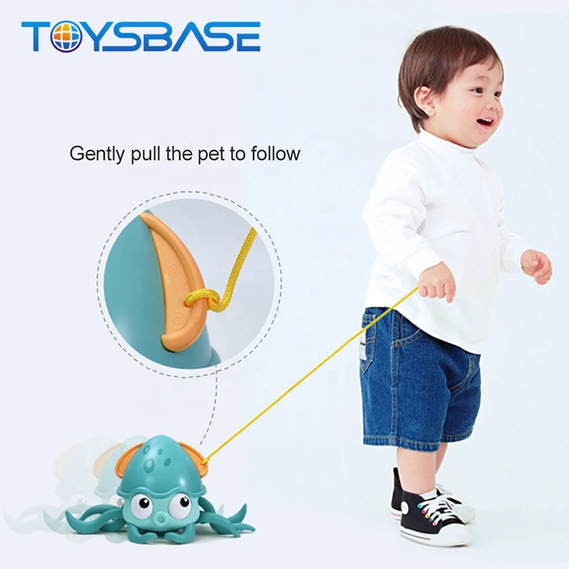 Hot Amphibious Animal Wind Up Swimming Walking Octopus Bath Pull Line Toy