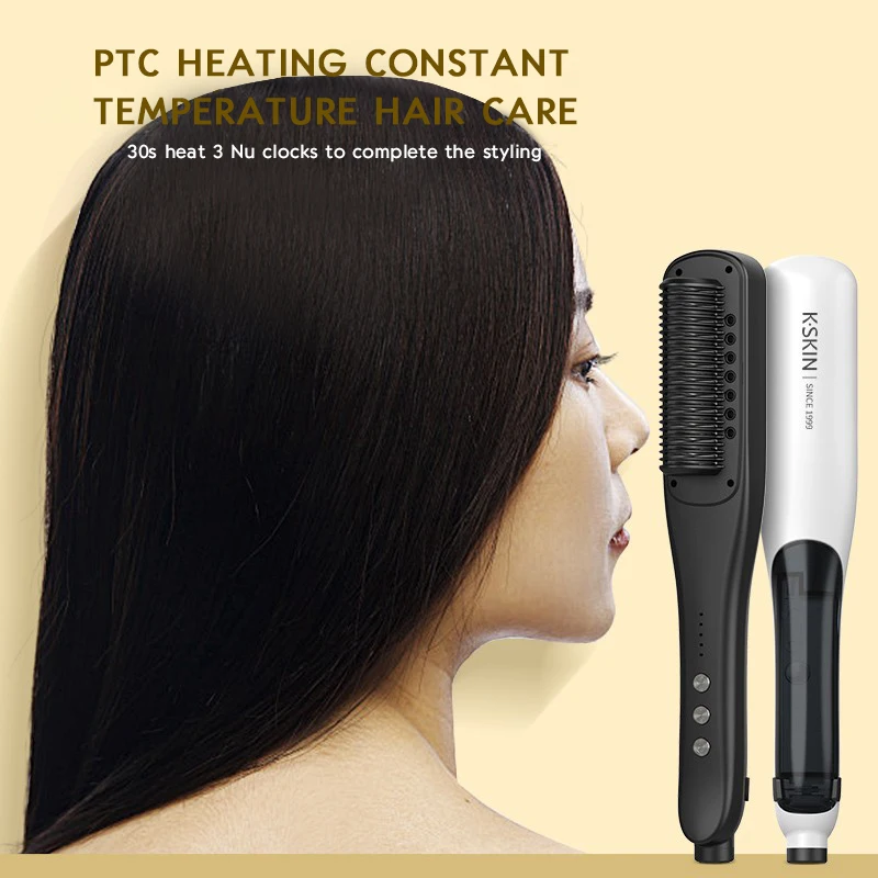 KSKIN Hot steam hair treatment while straightening hair Hair Straightener with Steam