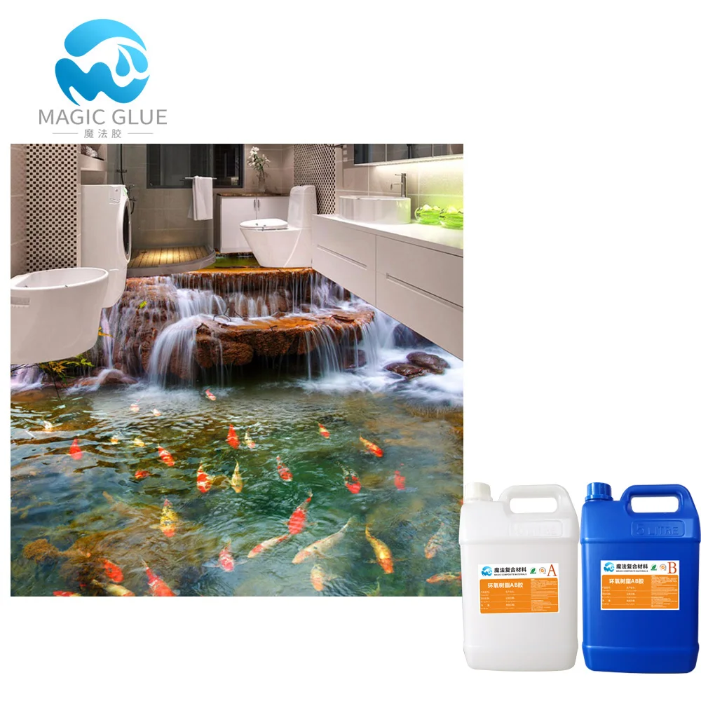 Wear-resistant and scratch-resistant epoxy resin for 3D wall paper floor