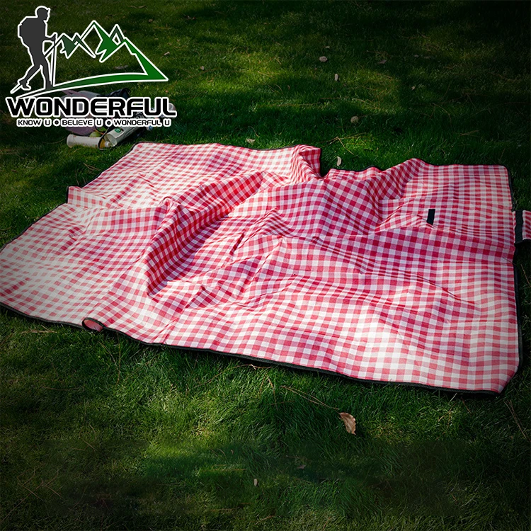 Foldable Thicken 4 6 Person Portable  Outdoor Travel Hiking Beach Camping Custom Picnic Blanket