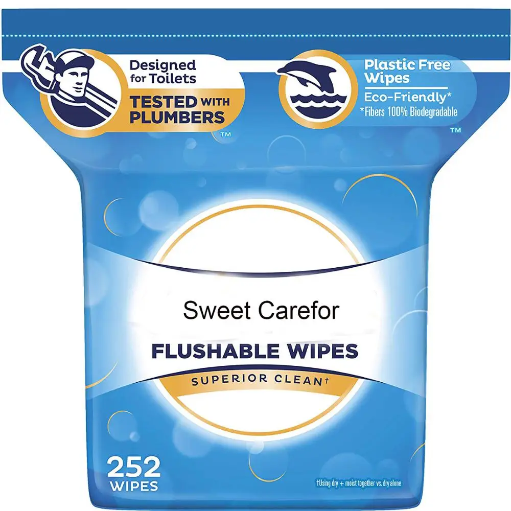 Disposable flushable wet wipes