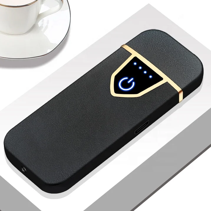 Недорогая матовая электрическая зажигалка с пользовательским логотипом, беспламенная зажигалка с USB-зарядкой