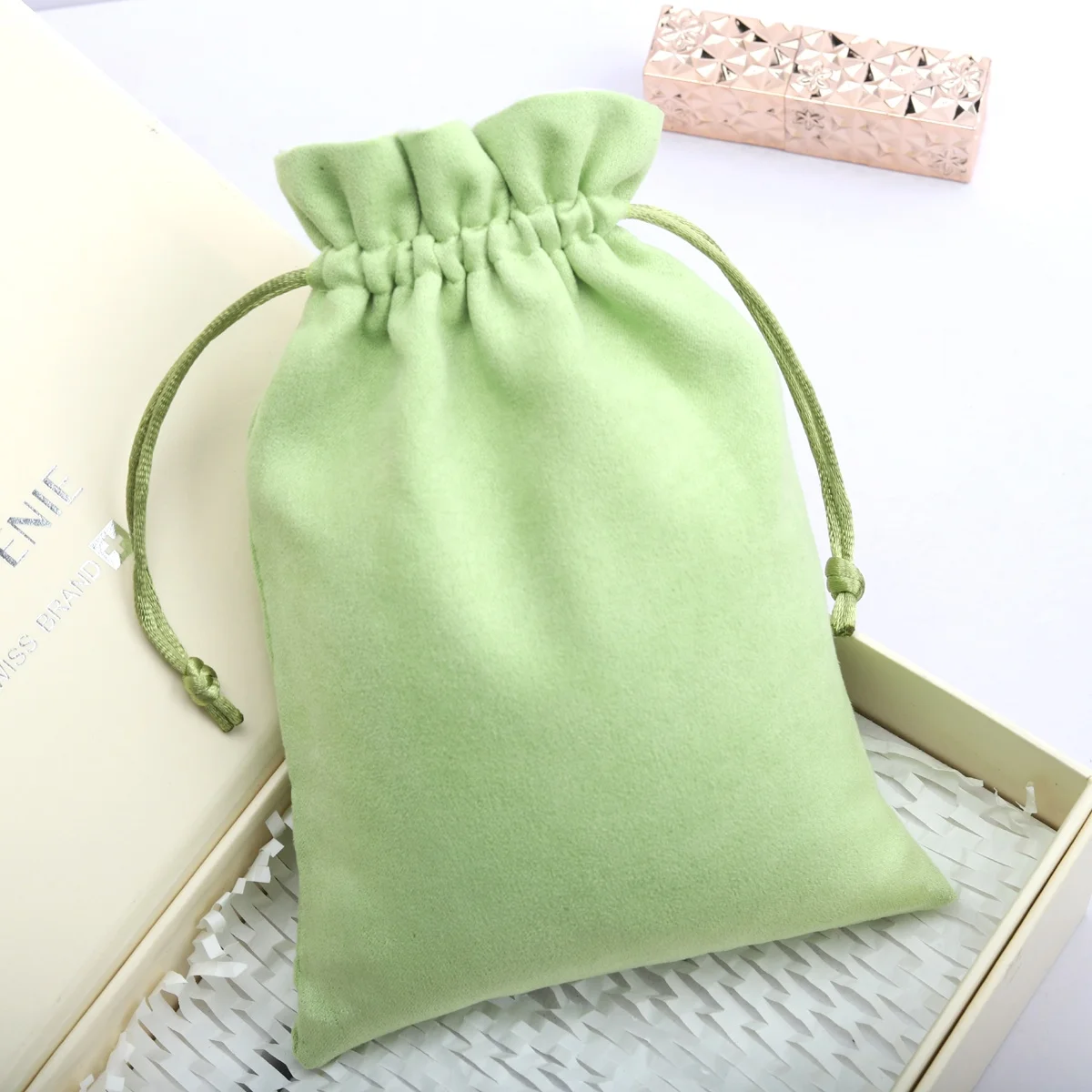 High End Suede Drawstring Jewelry Necklace Storage Bag High End Faux Suede Gift Packing Microfiber Pouch