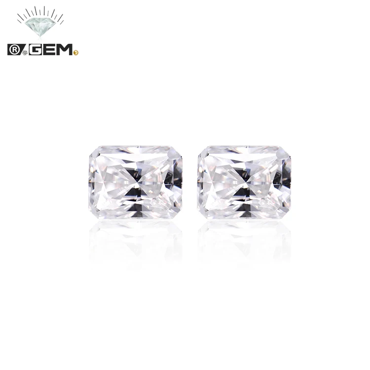 R.GEM. Factory Waist Size Black Card D Color 54 Facets Rectangular Radiant Gemstone Stone Lab Grow Diamond with GRA certificate