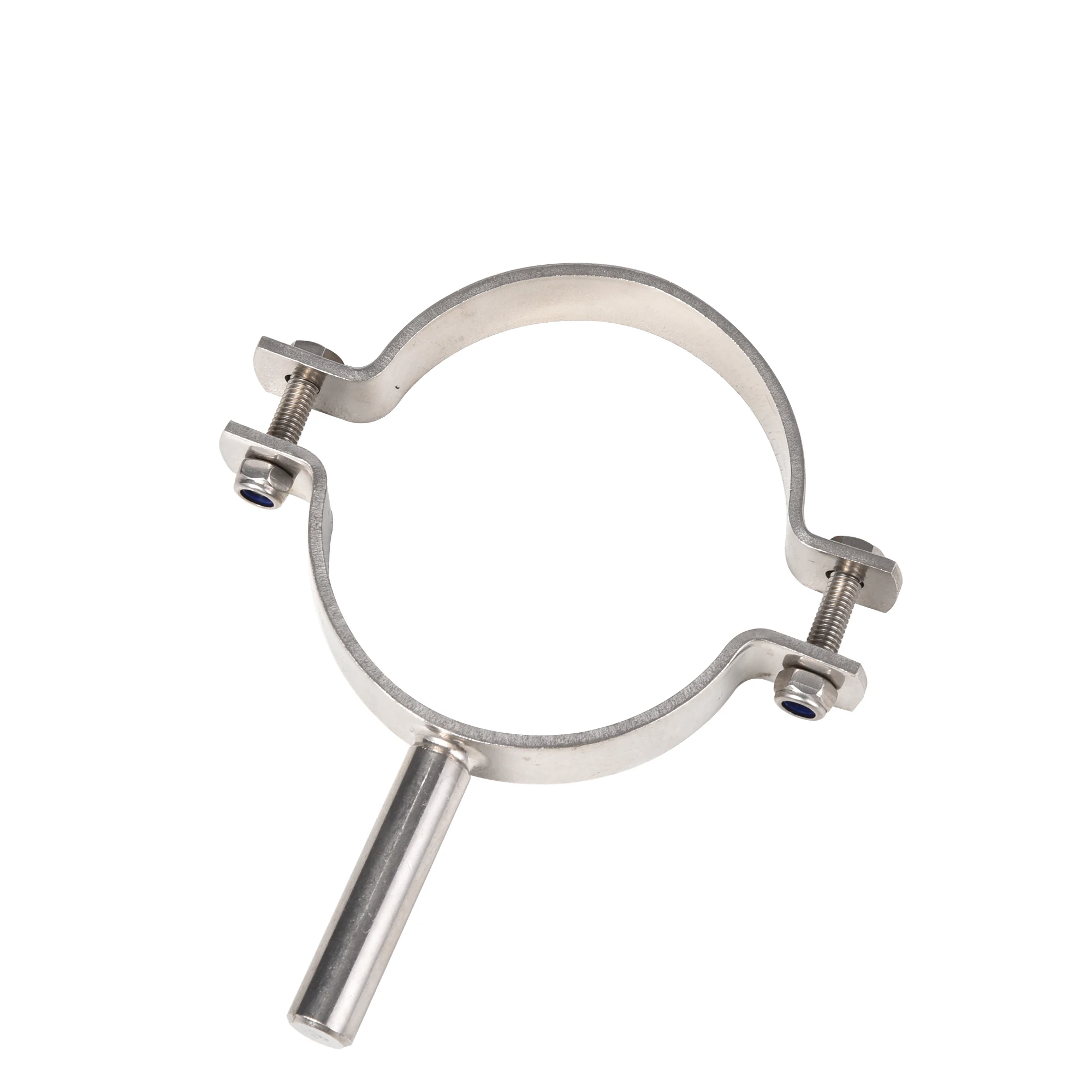 Sanitary Stainless Steel Tube Support Clip Bolt Pipe Holder Bracket Two Bolts Bolt Round Pipe Hanger