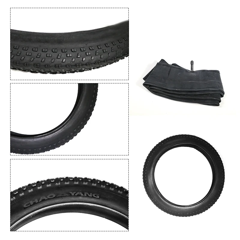 Superbsail CHAOYANG 26x4.0 Fat Tire Anti-slip 26-Inch Beach Snowfield MTB & Asphalt Road Bike Tyre for BMX Cycling Tube Included