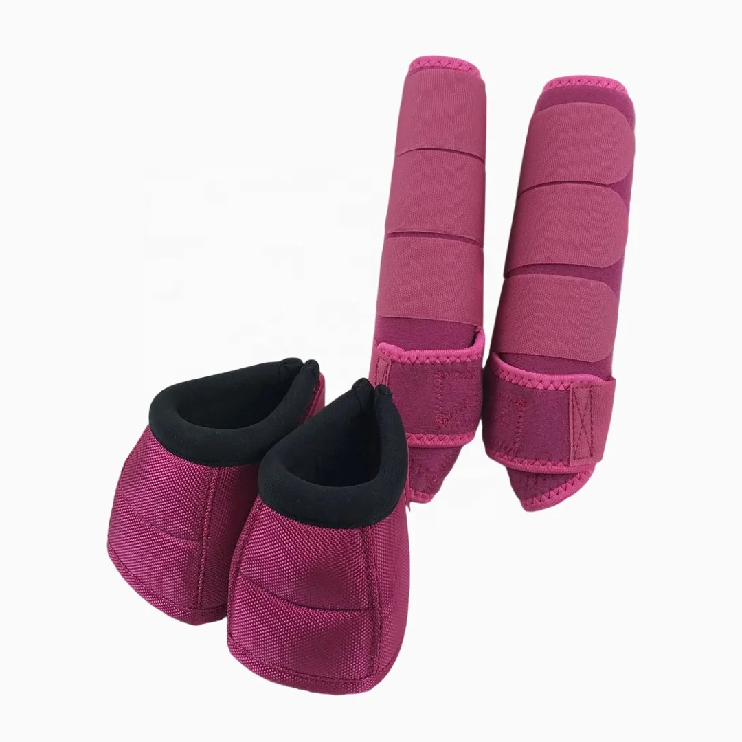 UOO 1 Set 4 Pieces Adjustable Size Horse Tendon Boots Protective Horse Leg Wraps Adjustable Horse Splint Boots