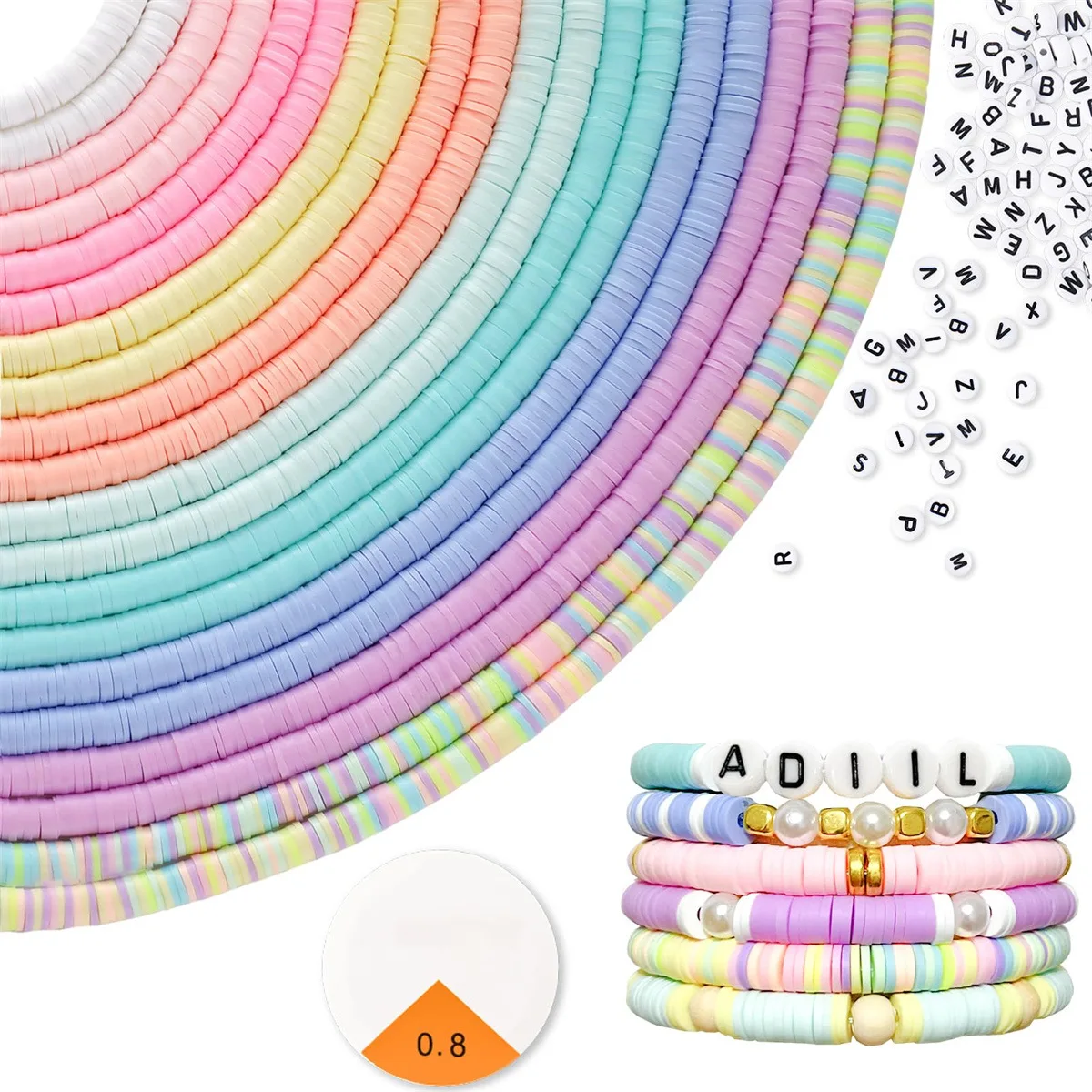 Wholesale Rainbow Mix Polymer Clay Bracelet 7200PC Beads Boho Heishi Polymer Clay Disc 6mm 20PC/Set Beads for Jewelry Making
