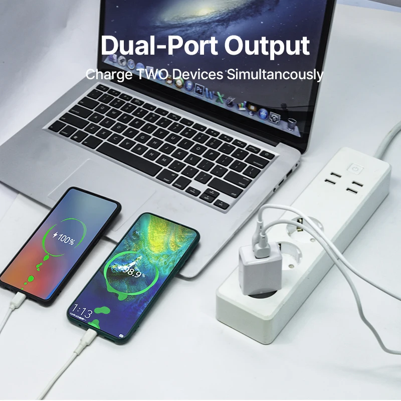 A6156 2USB high quality EU plastic wall charger without Cable