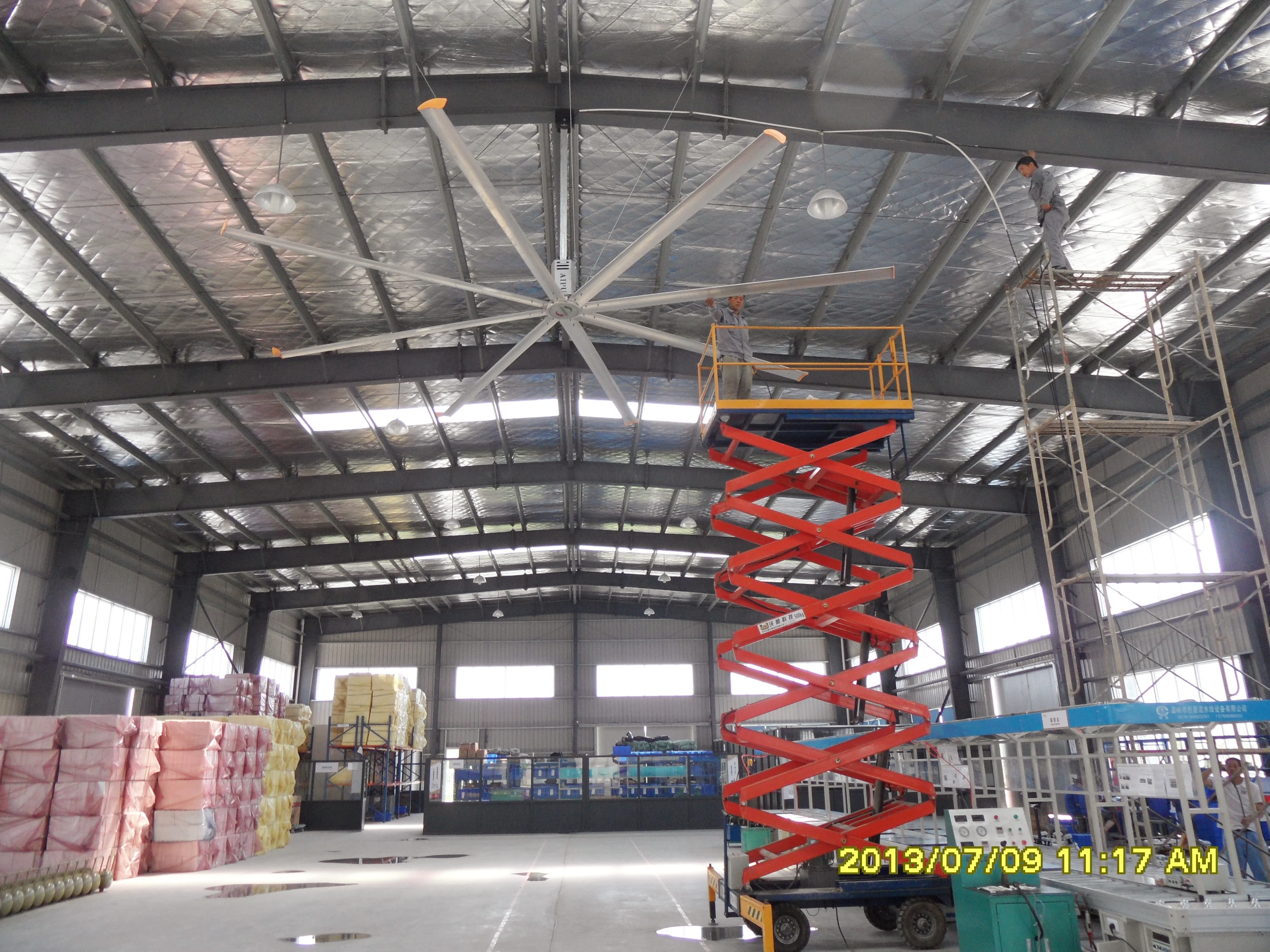 Remote control Low Speed Large wind 6100mm hvls ceiling fan with 5 blades