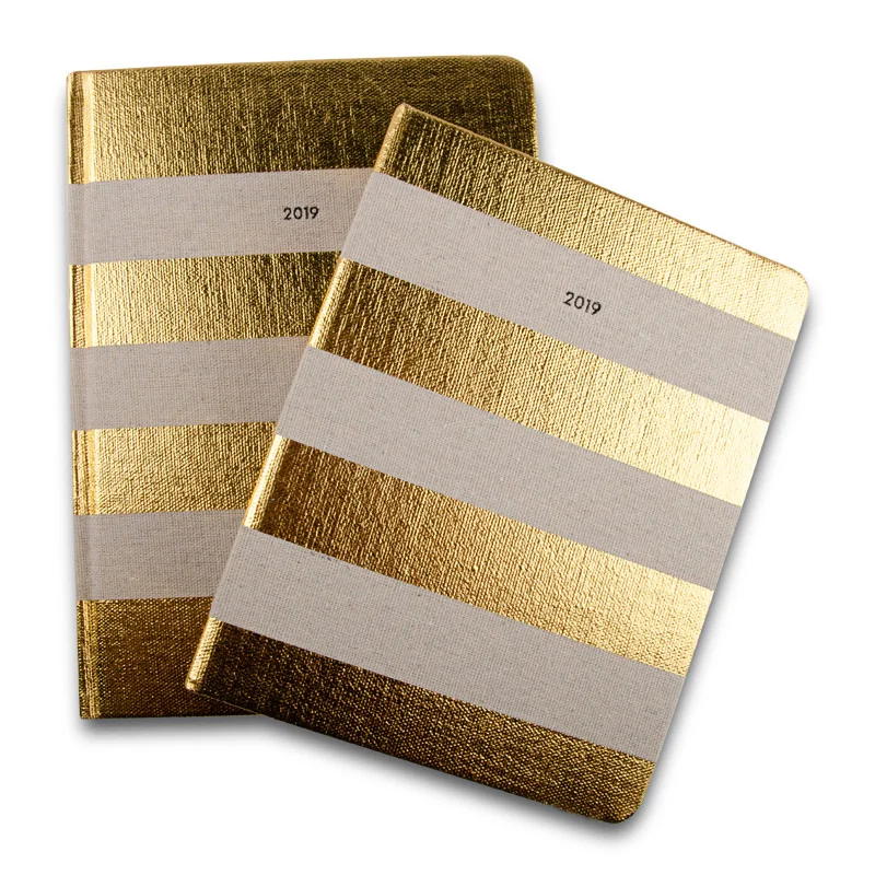 
Bronzing Linen Hidden Wire-O Planner A5 Size PU-covered Planner Double helix coil Series journal with and diary custom 