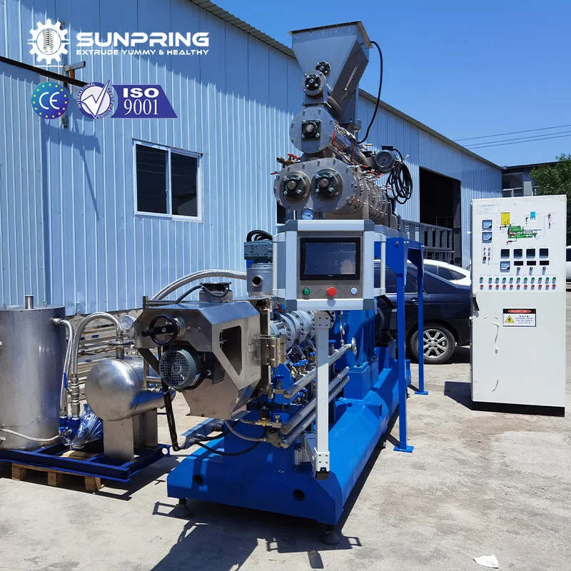 SUNPRING Fish Feed Double Screw Extruder Trout Fish Feed Machinery