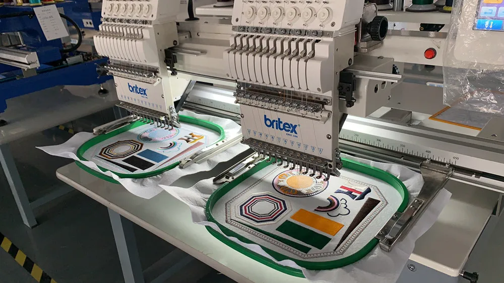 japan quality britex BR-1502 2 two Heads 15 Needles Flat computer embroidery machines 2 head embroidery machine 2 heads