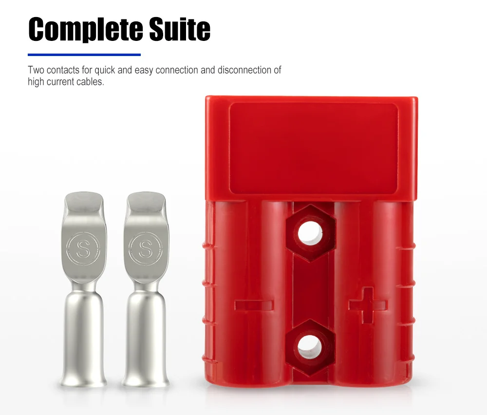 Red Waterproof 12V 24V 6AWG 50A Anderson Style Plug Connectors