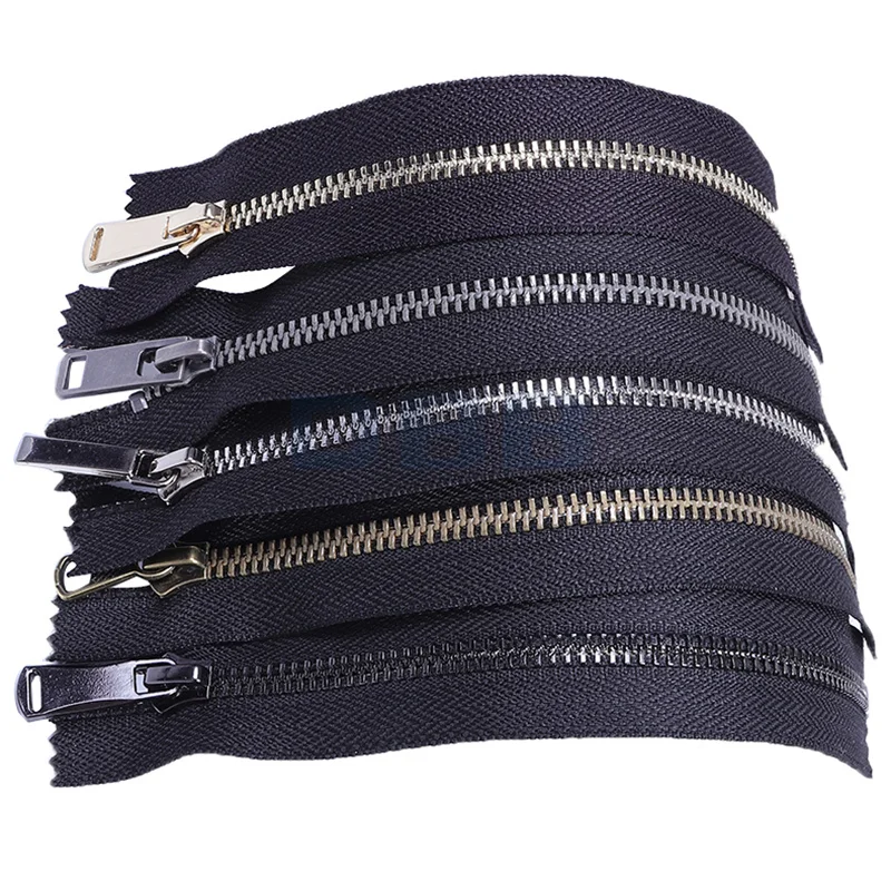 Superior quality 5# metal plated different colors brass  closed end customized length zipper for garment