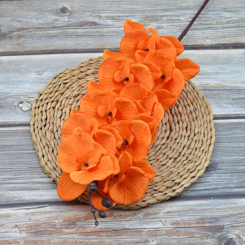 Real Touch Flowers Decoration 9 Heads Artificial Phalaenopsis Orchids