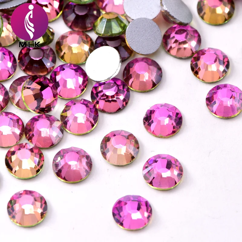 
Special Color Air Gold Line Rose Glass Non Hotfix Rhinestones Crystal Strass for Clothing Dance Dress 
