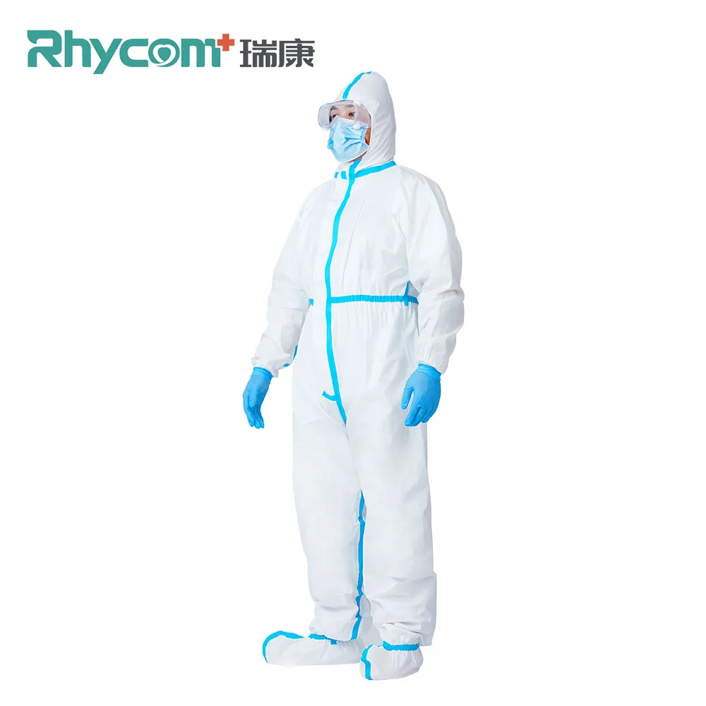 
Rhycom protective clothing disposable chemical protective coverall with hood category 3 