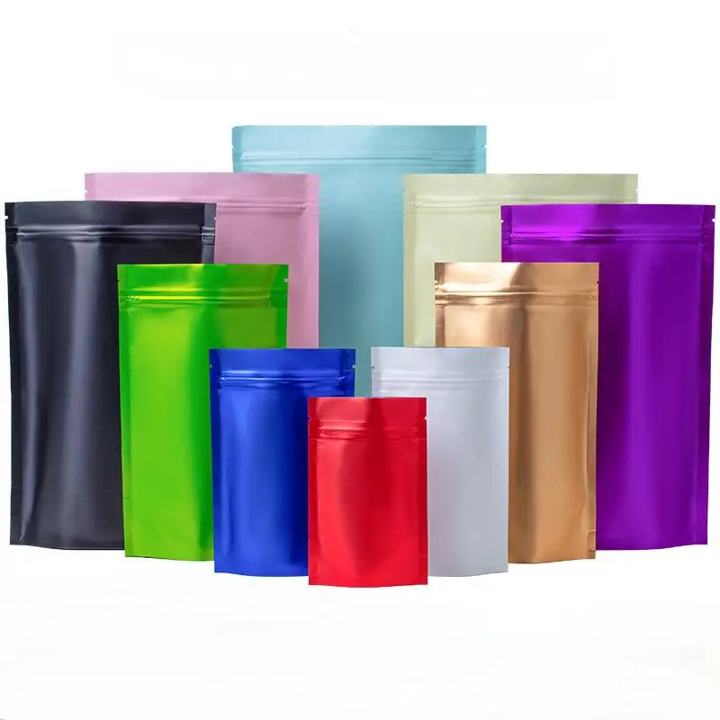 Zipper Top laminated multiple layer plastic aluminum foil Vacuum Seal Plastic Mylar Food Candy CookiePackaging Bags