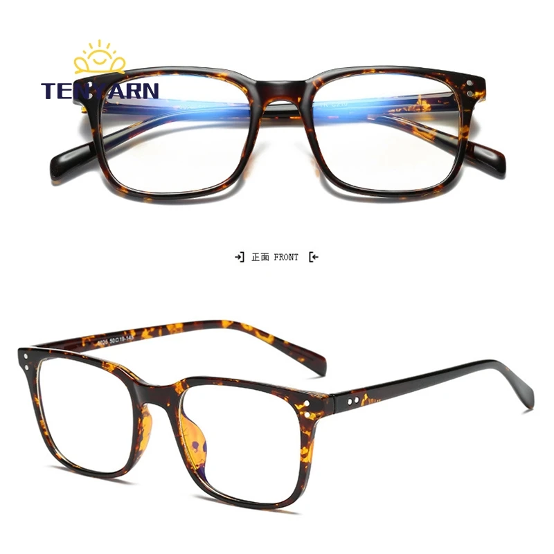 Tenyarn Fashion Square TR90 Anti Blue Light Blocking Glasses Itallian Design Unisex Student Adults Computer Glasses Frames