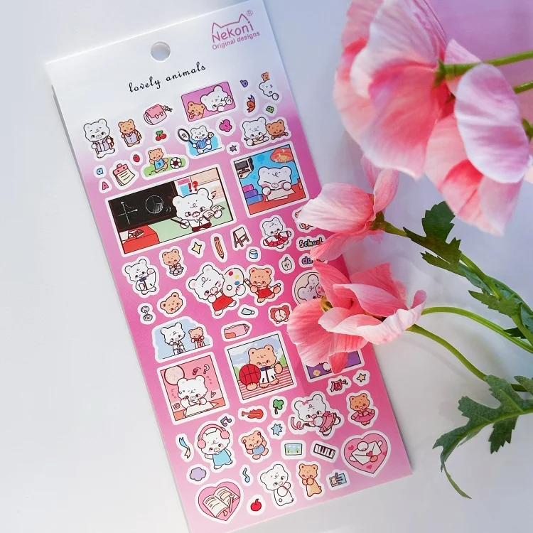Nekoni new series: Korean Style Bean Eye Idol Dress Up Self-adhesive sticker for Handbook Stickers