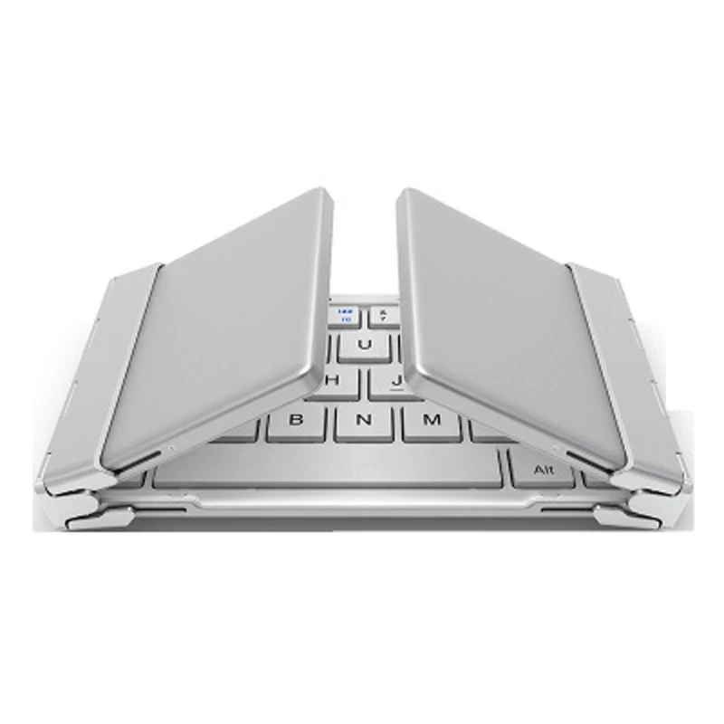 pink teclados pegables wireless  foldable keyboard with leather