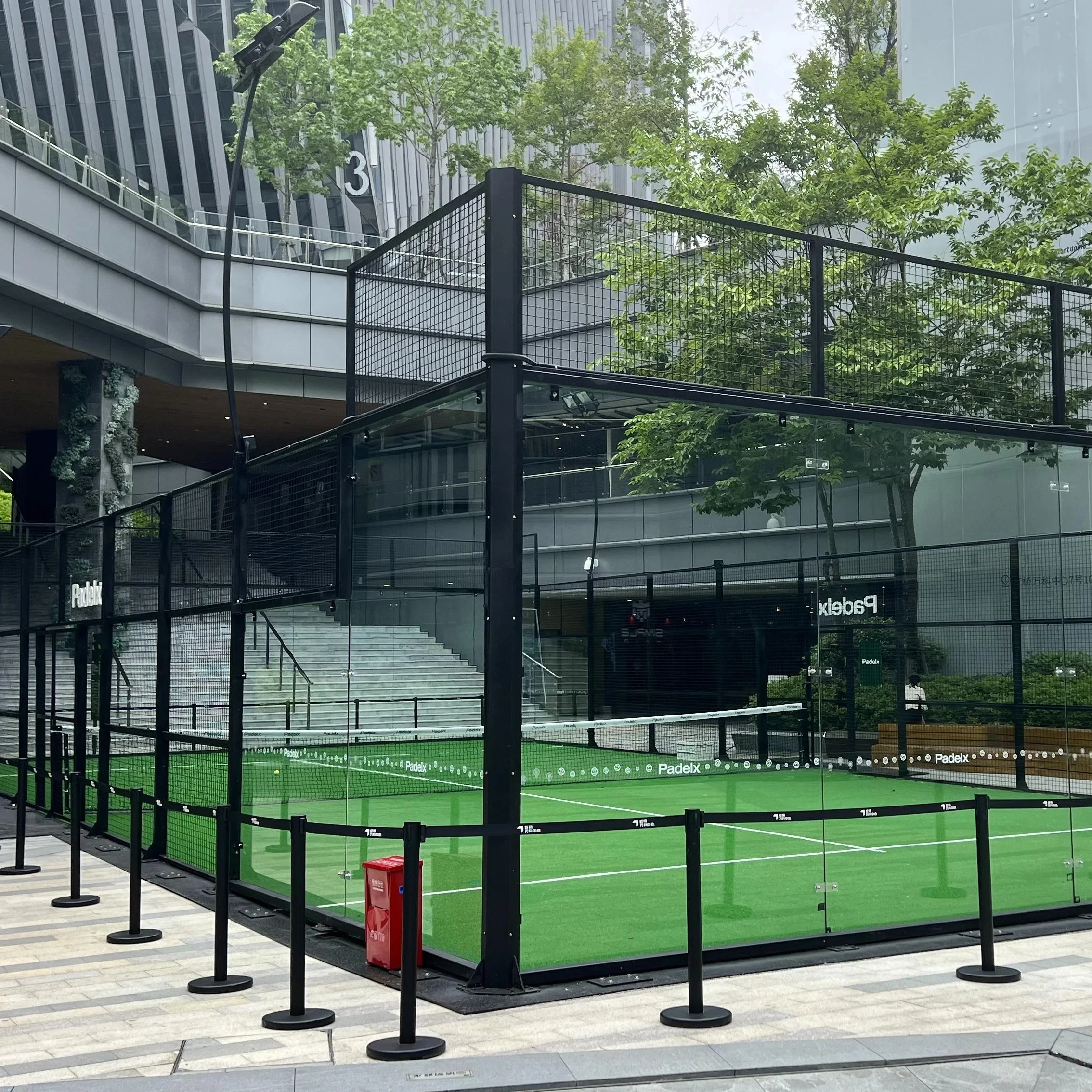 2024 New Design Movable Panoramic Padel Court Top Quality Outdoor Sport Field Artificial Turf Paddel Tennis Court From China