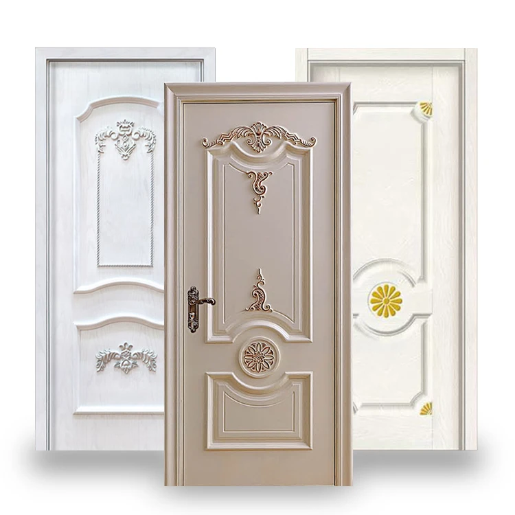 Customized europe american style house hotel apartment villa interior room decorative solid core wooden swing door