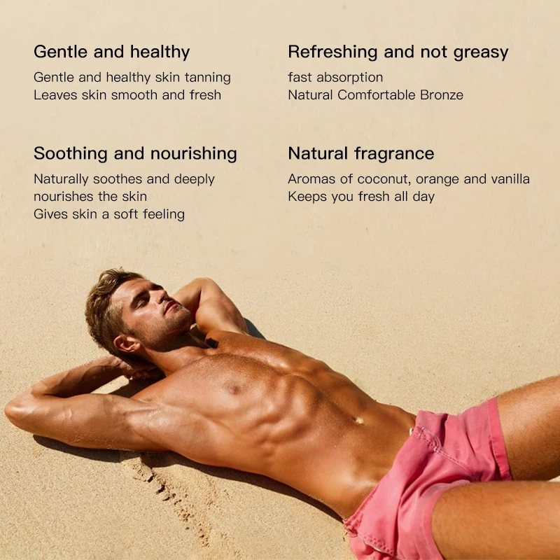 OEM Natural Shimmering Oil Dark Tanning Oil Brown Tanner sun oil tanning facial tanner tanning