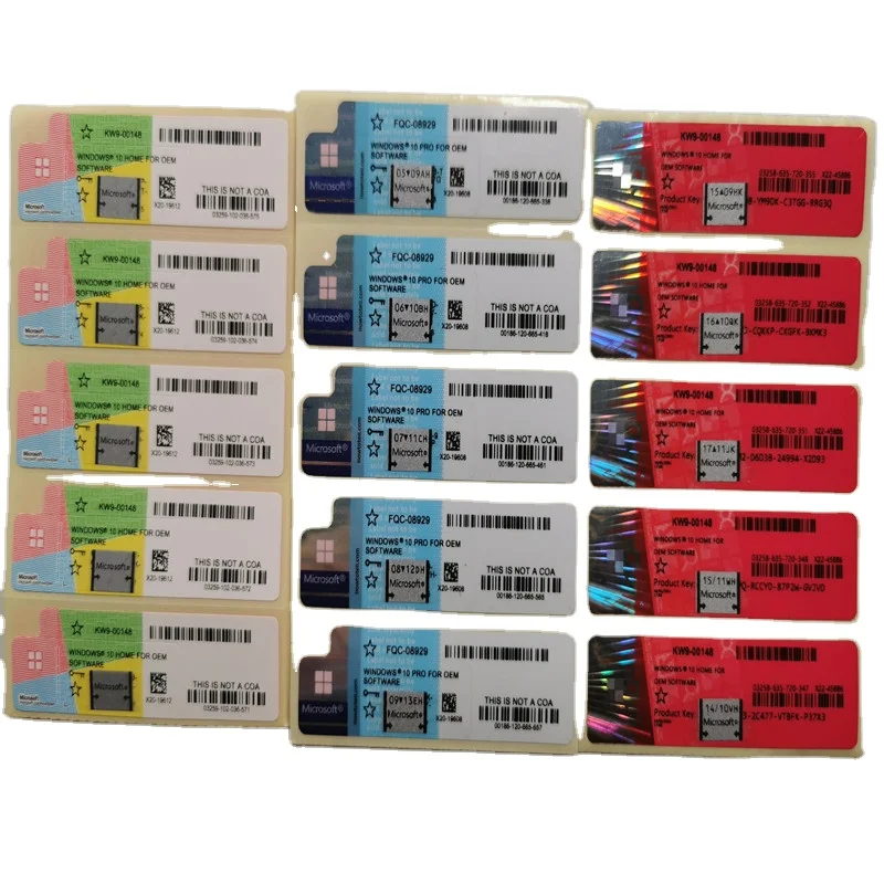 Wholesale Windows 11 Home  Win 10 pro Key COA sticker