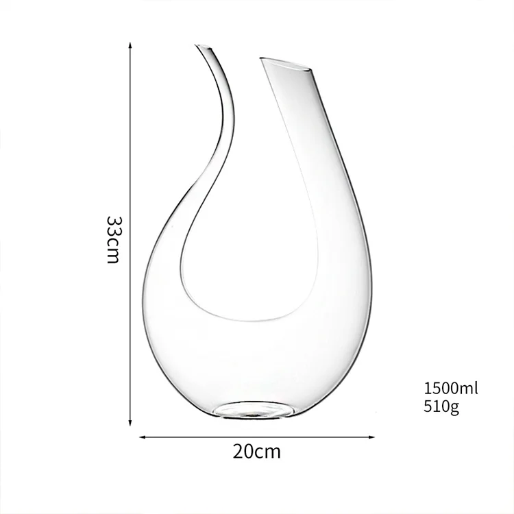 European crystal glass wine dispenser red wine flask wineware wholesale Custom Cheap U-shaped decanter